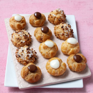 Bignè alla vaniglia - cioccolato - nocciola